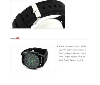 new fashion green calibration rubber sport wrist watch gender men