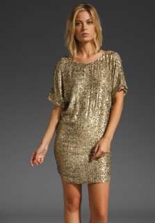 VINCE Pure Gold Sequin Dress in Light Matte Gold  