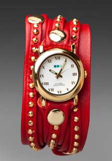 LA MER Bali Studs Wrap Watch in Red/Gold  