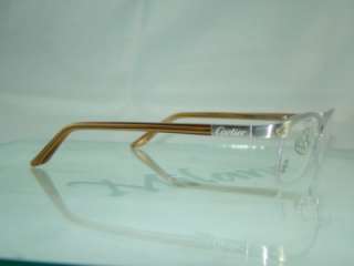   CARTIER PLATINUM T8100811 Half Rim BROWN Eyeglasses Frame Size 53