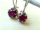 ANTIQUE INSPIRED STERLING SILVER RUBY TURKISH EARRINGS