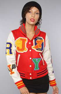 Joyrich The Tagged Letterman Jacket in Red and Cream  Karmaloop 