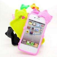Pusycat Kitty Cute Cat Soft Silicone kiki Back Case Cover For iPhone 4 