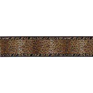 The Wallpaper Company 6.75 in x 15 ft Black And Gold Animal Print 
