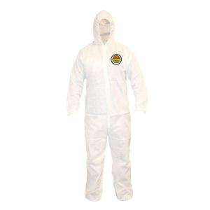 Cordova C MAX White Male Large Coveralls with Attached Hood HDSMS300L 
