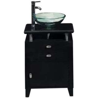   Vanity and Granite Vanity Top in Black With Clear Glass 4533200210 at