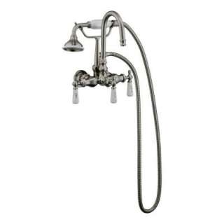 Pegasus 3 Handle Claw Foot Tub Wall MountedFaucet With Gooseneck Spout 