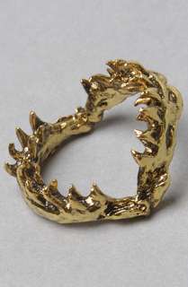 Obey The Shark Jaw Ring in Antique Gold  Karmaloop   Global 
