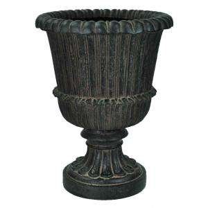 MPG 28 in. H Cast Stone Brighton Urn in Charcoal finish PF4903AC at 