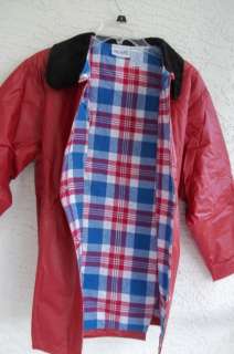 NEW BLAIR MISSES DARK RED PVC SNAP FRONT JACKET RED PLAID QUILTED 