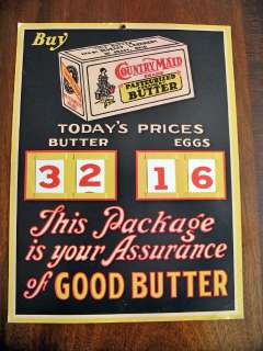 Country Maid Butter and Egg Advertising Board  
