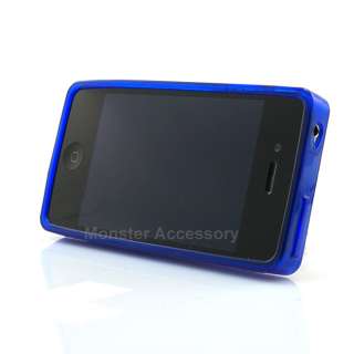 Blue Cassette Soft Candy Skin TPU Gel Case Cover For Apple iPhone 4S 