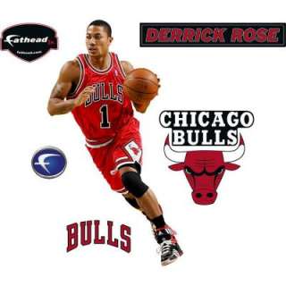 Fathead 18 in. x 32 in. Derrick Rose Chicago Bulls Logo Wall Applique 