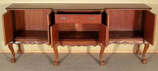 8Ft Solid Mahogany Chippendale Buffet Sideboard Server  