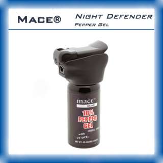 Mace Pepper Spray Gel Night Defender MK III with Led Light and UV Dye 