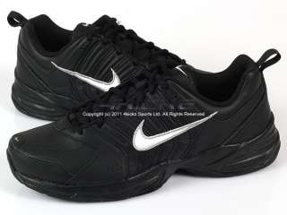   Leather Black/White Metallic Silver Lace Up Training 429633 001  
