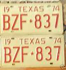 25 PAIRS TEXAS License Plates MINT SEQUENTIAL BULK LOT  