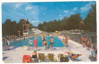 1960 Sugar Maples Pool Maplecrest NY Vintage Postcard  