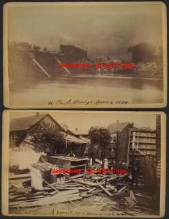 RARE 64 Albumen Photo LOT 1889 Williamsport PA Flood  