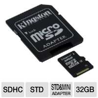 Kingston SDC4 microSDHC Class 4 Flash Card   32GB, Adapter