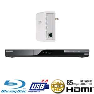 Samsung BDC5500 Blu ray Player (Refurbished) and Netgear Powerline 