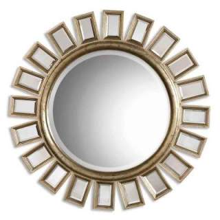 34 In. Silver Leaf Contemporary Round Framed Mirror  DISCONTINUED 