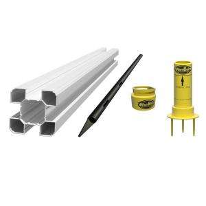   in. x 6 ft. WhiteVinyl High Post with Digless Anchor Kit  DISCONTINUED