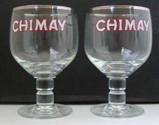World Famous CHIMAY BEER GLASSES/ Pair   Collectible  