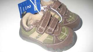 Infant Boys Size 2 OshKosh Brown & Green Athletic Shoes NEW  