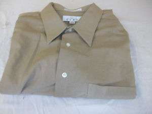 Enro Dark Tan Cotton Dress Shirt Size 17.5 #303K  