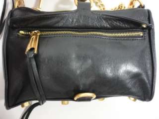 NEW Rebecca Minkoff MAC Bombe Bag BLACK Leather Crossbody Shoulder Bag 