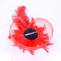   Feather Clutch Lady Women Wedding Party Veil Top Hat Hair Clip  