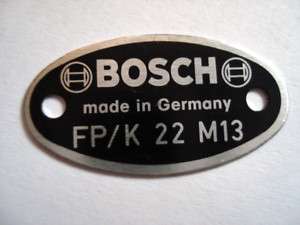schild Bosch Typenschild FP/K 22 M13  