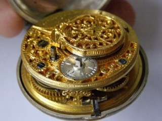 RRR Antique Edward Prior Verge Fusee silver pair case watch . Ottoman 