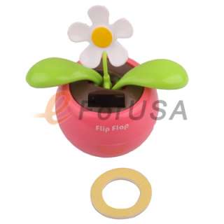 New Solar Powered Flip Flap Dancing Baby Toy Flower   Pink  