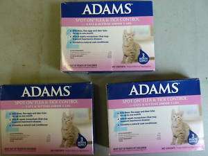 Adams Spot On Cat Flea and Tick 3 Boxes Cats under 5 lb  