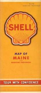 1941 SHELL OIL Road Map MAINE MARITIMES Belfast Camden  