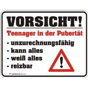 VORSICHT TEENAGER PUBERTÄT FUNSCHILD ALU SPAß R241  