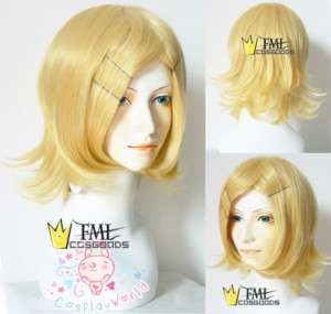 New Vocaloid Kagamine Rin Blonde Short Cosplay Wig W08  