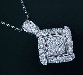COUTURE 1.44 carats Pave Signity cz Princess PENDANT Rhodiumed 