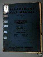 Kearney & Trecker Parts Manual Model H Milling Machine  