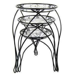   13 in., 17 in., 21 in. Black Plant Stand PS300ASST3 