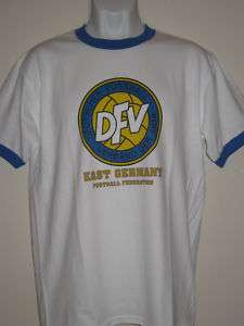 EAST GERMANY Football Federation fans ringer t shirt  