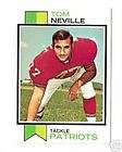 1970 Topps Football Patriots TOM NEVILLE 161 NM MT  