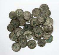LOT OF 42 TURKISH OTTOMAN ISLAMIC SILVER ANTIQUE COIN *  