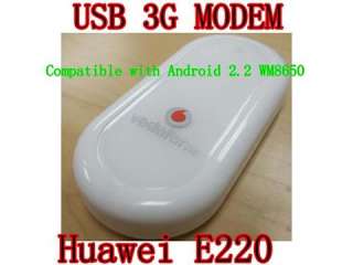 Huawei E220 UNLOCKED 3g dongle for Android 2.2 WM8650  
