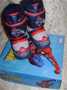 Boys Spiderman Fur Lined Winter Boots Navy/Red 7 NIB  