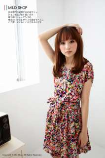 Women Japanese Korean Fashion Style Sharp color Geometric Prints Dress 