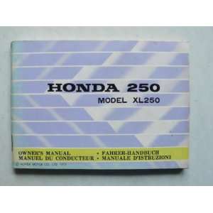 Honda XL 250 Fahrer   Handbuch mit Schaltplan  keine Angabe 