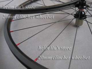 700C 20mm clincher carbon road wheels/ carbon fiber bicycle wheelset 
